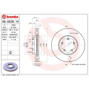 Remschijf BREMBO 09A52910 voorkant, geventileerd, 1 Stuk