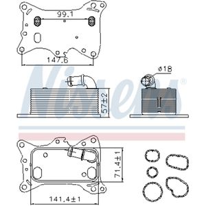 Olie radiator, motorolie NISSENS 91198