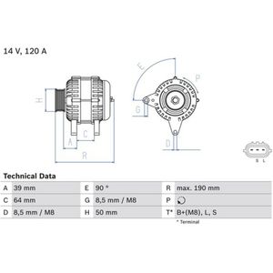 Driefasige generator BOSCH 0 986 082 440