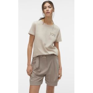 T-shirt Met Korte Mouwen - Beige