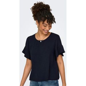Blouse Met Korte Mouwen - Blauw