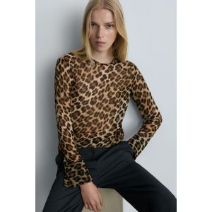 Blouse Met Lange Mouwen - Bruin