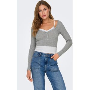 T-shirt Met Lange Mouwen - Grijs