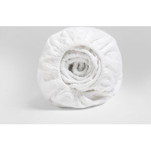 Yumeko hoeslaken velvet flanel wit 200x200x30 - Biologisch & ecologisch