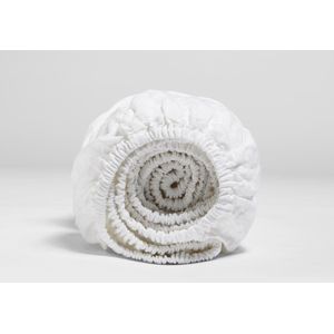 Yumeko hoeslaken gewassen linnen wit 160x200x30 - Biologisch & ecologisch