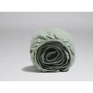 Yumeko hoeslaken percal jade groen 140x200x30 - Bio, eco & fairtrade