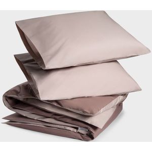 Yumeko overtrekset percal dubbelzijdig roze/mauve 240x220 + 2/60x70 - Bio, eco & fairtrade