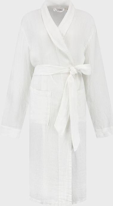 Yumeko kimono badjas gewassen linnen wafel wit l