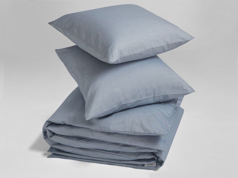 Yumeko overtrekset katoen TENCEL™ blauw chambray 200x220 + 2/60x70 - Biologisch & ecologisch
