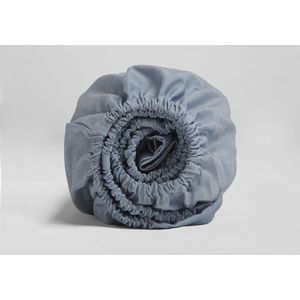 Yumeko Hoeslaken Katoen TENCEL™ 180x200x30 Blauw - Eco, Bio & Fairtrade
