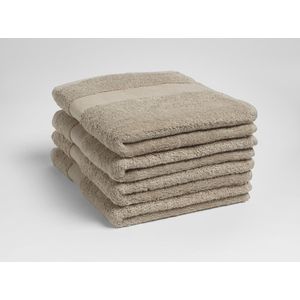 Yumeko handdoeken terry warm taupe 50x100 - 4 st - Bio, eco & fairtrade