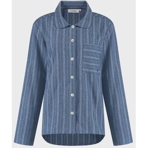 Yumeko Pyjamashirt Flanel L Blauw - Eco, Bio & Fairtrade