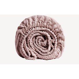 Yumeko hoeslaken gewassen linnen roze chambray 180x210x30 - Biologisch & ecologisch