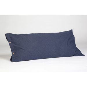 Yumeko kussensloop jersey indigo blauw 40x80 - Bio, eco & fairtrade - 1 stuk