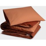 Yumeko overtrekset percal dubbelzijdig terracotta/roestig rood 140x220 + 1/60x70 - Bio, eco & fairtrade