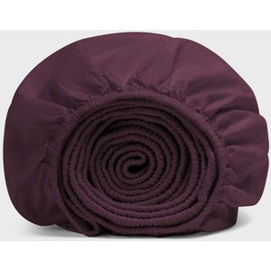 Yumeko Hoeslaken Gewassen Percal Katoen  Paars - Eco, Bio & Fairtrade