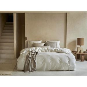 Yumeko overtrekset katoen satijn warm wit 240x220 + 2/60x70 - Bio, eco & fairtrade