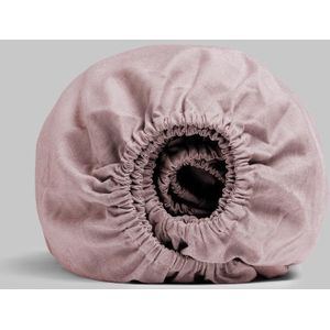 Yumeko hoeslaken katoen TENCEL™ roze chambray 90x210x30 - Biologisch & ecologisch