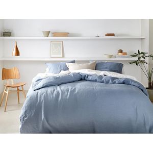 Yumeko overtrekset gewassen linnen dusk blauw 140x220 + 1/60x70 - Biologisch & ecologisch