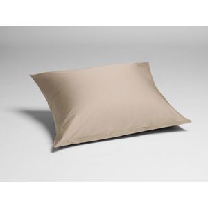 Yumeko kussensloop katoen satijn warm taupe 50x60 - Bio, eco & fairtrade - 1 stuk