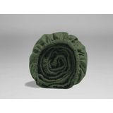 Yumeko hoeslaken velvet flanel moss groen 180x200x30 - Biologisch & ecologisch