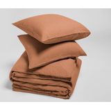 Yumeko overtrekset gewassen linnen terracotta 200x220 + 2/60x70 - Biologisch & ecologisch