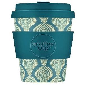 Ecoffee Cup Creasy Lu PLA - Koffiebeker to Go 240 ml - Groenblauw Siliconen