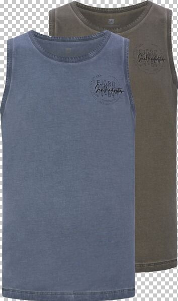 Doppelpack Tanktop MIKJAN Jan Vanderstorm blau grau