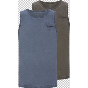 Doppelpack Tanktop MIKJAN Jan Vanderstorm blau grau