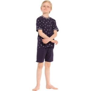 Shortama Jongens Pasha Short Zeilbootjes - Donkerblauw