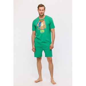 Pyjama Heren Woody Short King Of Sleep - Groen