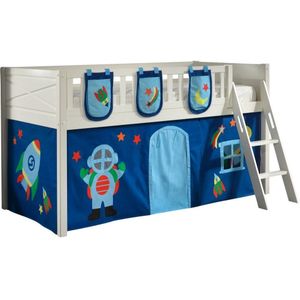 Deze scott combinatie bestaat uit de hoogslaper met glijbaan en het princess speelgordijn.