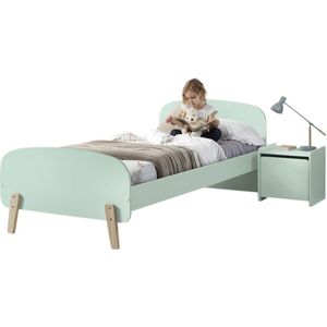 Deze kiddy combinatie in wit bestaat uit een bed (90x200) met nachtkastje en 2-deurs kleerkast.