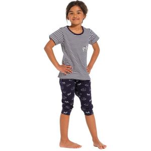 Pyjama Meisjes Pasha Strepen Zebra - Donkerblauw