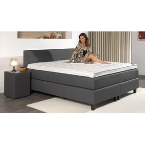 Meebeklede Boxspring met topper-140-Crush Rust lederlook