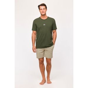 Pyjama heren Woody strepen short ts print rug
