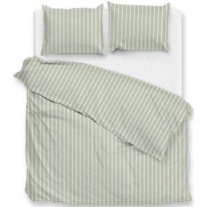 Dekbedovertrek Zohome Righe Di Percalle - Smokey Green