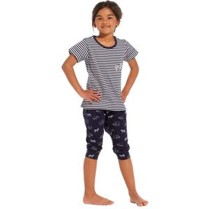 Pyjama Meisjes Pasha Strepen Zebra - Donkerblauw