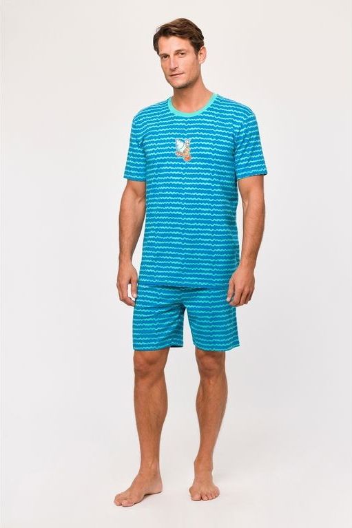 Pyjama heren Woody heremietkreeft golfjes