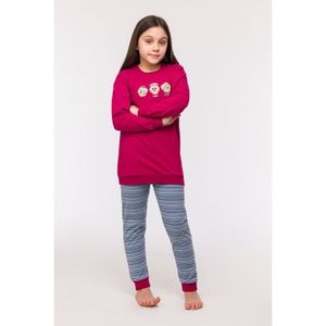 Pyjama Meisjes Woody Dogs Broek Strepen - Framboos