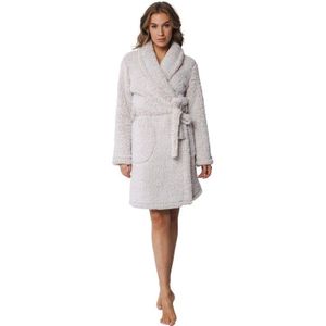 Badjas dames pastunette sjaalkraag sherpa