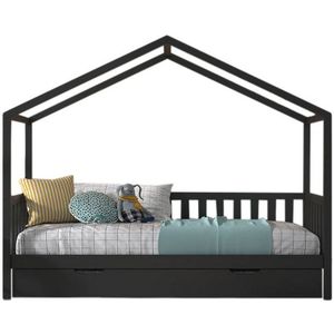 Deze dallas combinatie in natuur bestaat uit een huisbed met hekje (90 x 200 cm) en matras basic coo