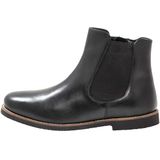 Stiefelette aus Leder mit Stretch-Einsatz, schwarz, Gr.37