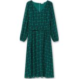 Midikleid mit Grafikdruck, aus Georgette, grün-blau, Gr.54