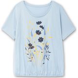 Jerseyshirt mit Blumen-Frontprint, hellblau gemustert, Gr.46