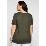 Shirt in Jacquard-Optik, Bindeband am Ausschnitt, dunkelkhaki, Gr.40/42