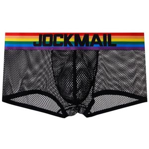 Jockmail Gay Pride Mesh Boxer - Zwart