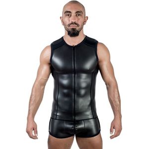 Mister B Neoprene Sleeveless T Zip Black