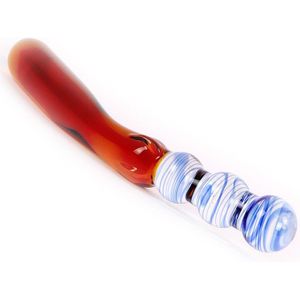 Glazen Dildo Blue & Amber Curves