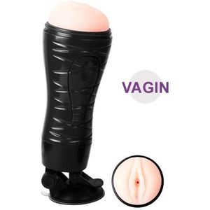 Vagina Masturbator met Squeeze Pads & Zuignap